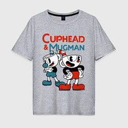 Футболка оверсайз мужская Cuphead & Mugman, цвет: меланж