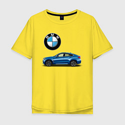 Футболка оверсайз мужская BMW X6, цвет: желтый