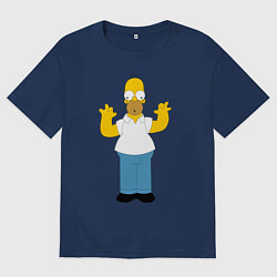 Мужская футболка оверсайз Гомер Симпсон