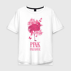 Футболка оверсайз мужская Pink paradise, цвет: белый