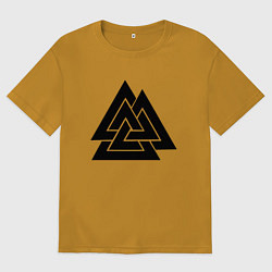 Футболка оверсайз мужская Валькнут Valknut Z, цвет: горчичный