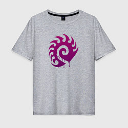Мужская футболка оверсайз Zerg logo Purple