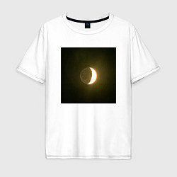 Мужская футболка оверсайз Луна на фоне ночного неба