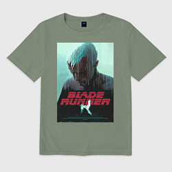 Футболка оверсайз мужская Слезы в дожде Blade Runner, цвет: авокадо