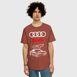 Футболка оверсайз мужская AUDI TT АУДИ ТТ СПОРТ, цвет: кирпичный — фото 2