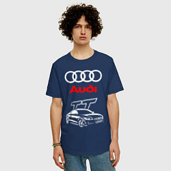 Футболка оверсайз мужская AUDI TT АУДИ ТТ СПОРТ, цвет: тёмно-синий — фото 2