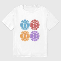 Футболка оверсайз мужская Черепашки, цвет: белый