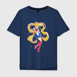 Футболка оверсайз мужская Sailor Moon Kawaii, цвет: тёмно-синий