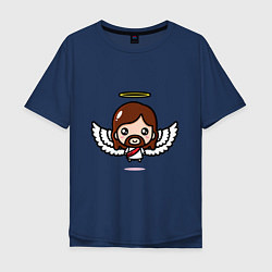 Мужская футболка оверсайз Иисус с крыльями