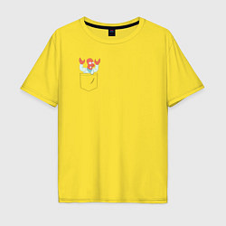 Футболка оверсайз мужская Zoidberg карман, цвет: желтый