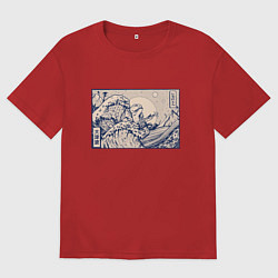 Мужская футболка оверсайз Японская лягушка Укиё-э