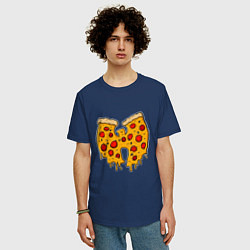 Футболка оверсайз мужская Wu-Tang Pizza, цвет: тёмно-синий — фото 2