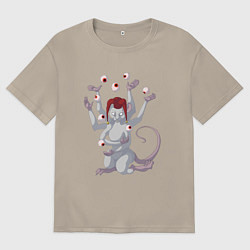 Футболка оверсайз мужская Крысиный шут, цвет: миндальный