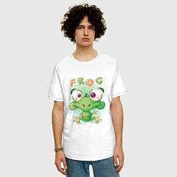 Футболка оверсайз мужская Funny frog, цвет: белый — фото 2