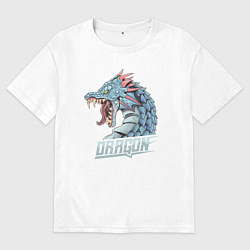 Футболка оверсайз мужская Дракон, цвет: белый