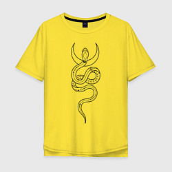 Футболка оверсайз мужская Лунная змея, цвет: желтый