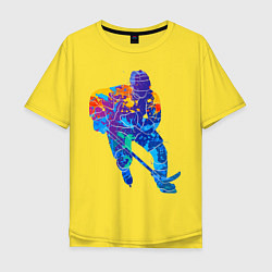 Футболка оверсайз мужская Хоккеист, цвет: желтый