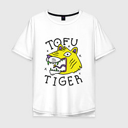 Футболка оверсайз мужская Tofu Tiger Тигр Сыр Тофу, цвет: белый