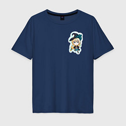 Футболка оверсайз мужская Адзуса Аидзава аниме, цвет: тёмно-синий