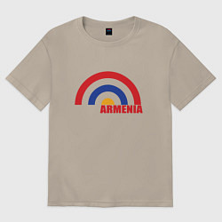 Футболка оверсайз мужская Армения Armenia, цвет: миндальный