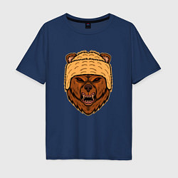 Мужская футболка оверсайз Грозный медведь