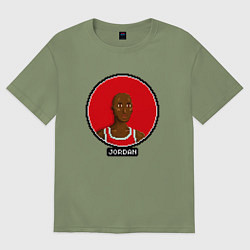 Футболка оверсайз мужская Retro Jordan, цвет: авокадо