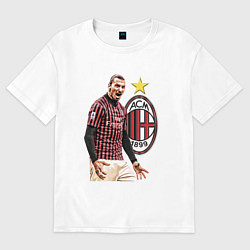 Футболка оверсайз мужская Zlatan Ibrahimovic Milan Italy, цвет: белый