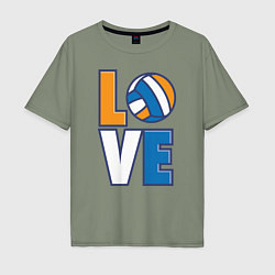 Футболка оверсайз мужская Love Volleyball, цвет: авокадо