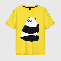 Футболка оверсайз мужская Возмущенная панда, цвет: желтый
