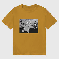 Футболка оверсайз мужская Simpsons x Nirvana, цвет: горчичный