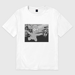 Футболка оверсайз мужская Simpsons x Nirvana, цвет: белый