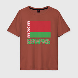 Футболка оверсайз мужская Беларусь, цвет: кирпичный
