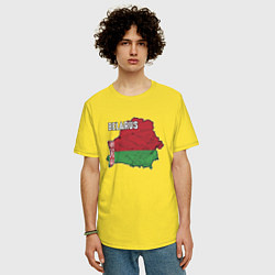 Футболка оверсайз мужская Belarus Map, цвет: желтый — фото 2