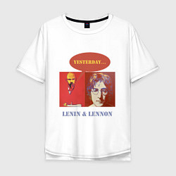 Мужская футболка оверсайз Ленин и Леннон