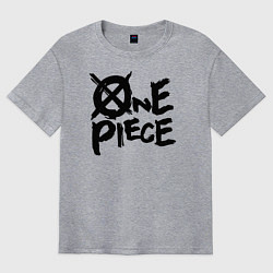 Футболка оверсайз мужская One Piece Большой куш лого, цвет: меланж