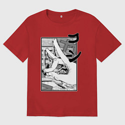 Мужская футболка оверсайз Chainsaw man Kon