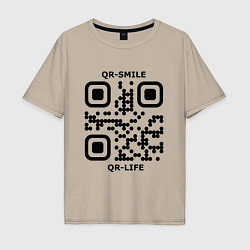 Мужская футболка оверсайз QR-SMILE