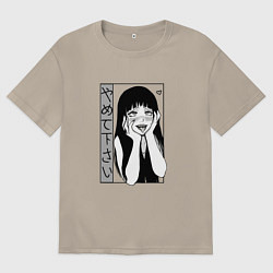 Футболка оверсайз мужская Yamete kudasai, цвет: миндальный