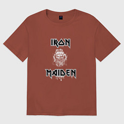 Футболка оверсайз мужская IRON MAIDEN АЙРОН МЕЙДЕН Z, цвет: кирпичный