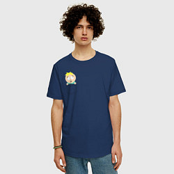 Футболка оверсайз мужская Баттерс в кармане, цвет: тёмно-синий — фото 2