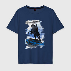 Футболка оверсайз мужская The Bronze Horseman, цвет: тёмно-синий