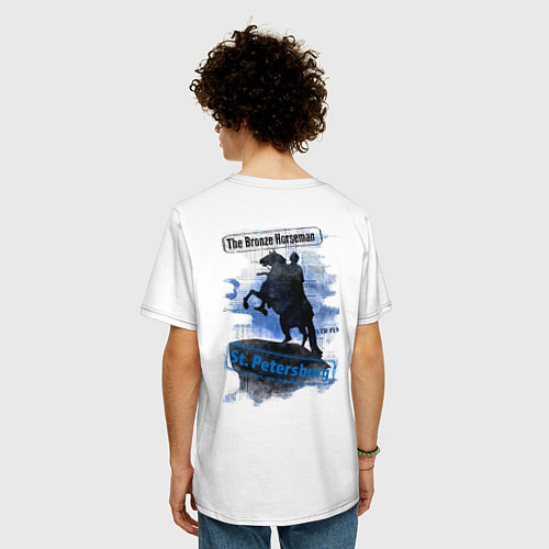 Мужская футболка оверсайз The Bronze Horseman / Белый – фото 4
