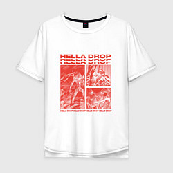 Футболка оверсайз мужская HELLA DROP EVA RED, цвет: белый