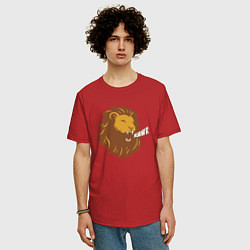 Футболка оверсайз мужская Lion Rawr, цвет: красный — фото 2
