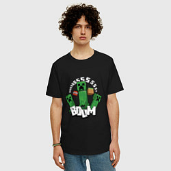 Футболка оверсайз мужская Криперы Creepers и Динамит, цвет: черный — фото 2
