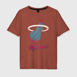 Футболка оверсайз мужская Miami Heat, цвет: кирпичный