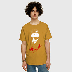 Футболка оверсайз мужская Константин Кинчев - Алиса, цвет: горчичный — фото 2