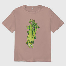 Футболка оверсайз мужская Сельдерей, цвет: пыльно-розовый