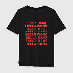 Футболка оверсайз мужская HELLA DROP TYPO, цвет: черный