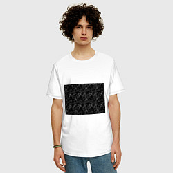 Футболка оверсайз мужская Черно-белый геометрический, цвет: белый — фото 2